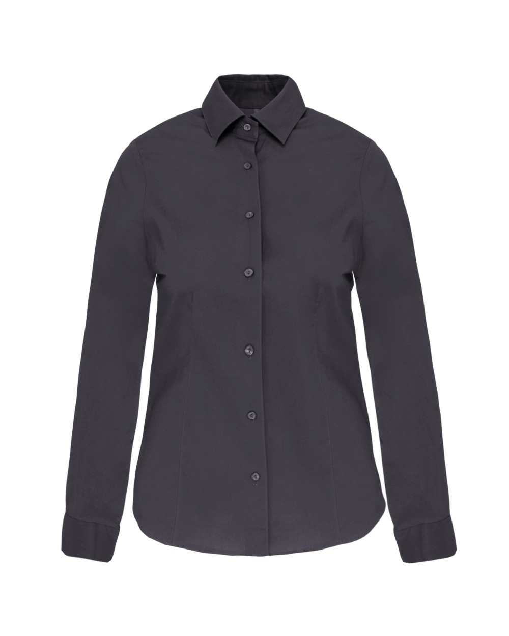 KARIBAN Damen Stretchbluse Langarm Hemden personalisierbar