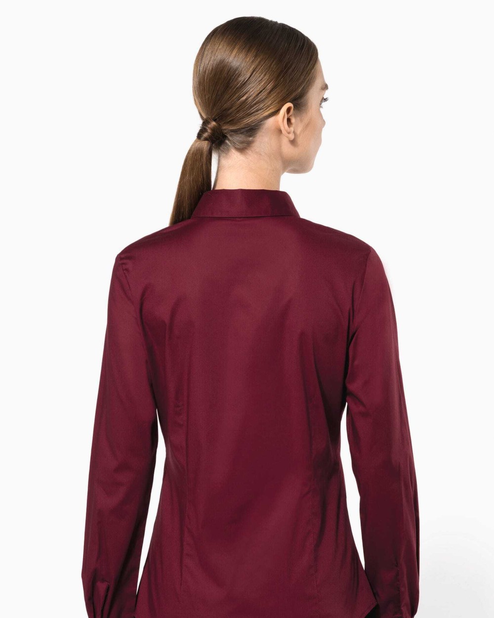 KARIBAN Damen Stretchbluse Langarm Hemden personalisierbar