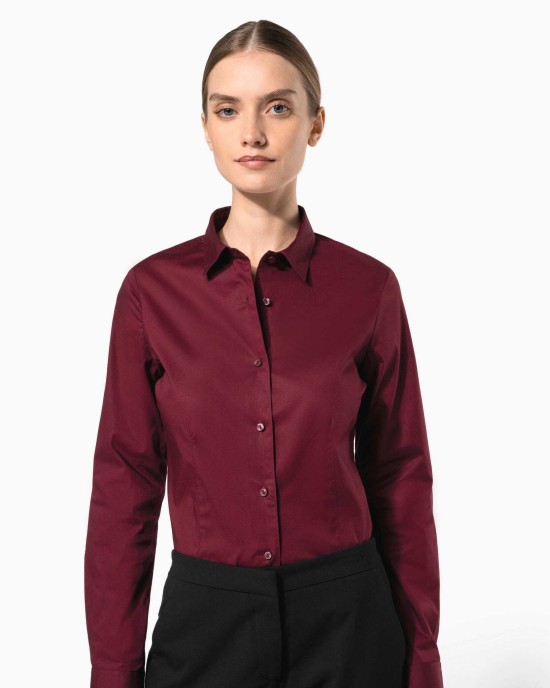 Chemises personnalisable Kariban Chemise coton / élasthanne manches longues femme