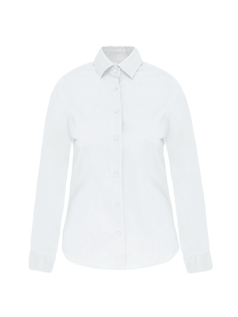 KARIBAN Chemise coton / élasthanne manches longues femme /api/colors/7a92cd2d-10d2-40b4-928b-296bb7487506 personnalisable