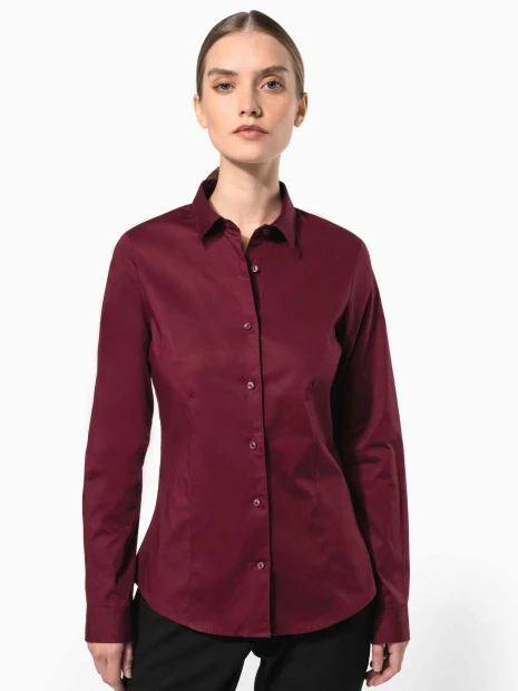 Chemises à personnaliser KARIBAN Chemise coton / élasthanne manches longues femme 