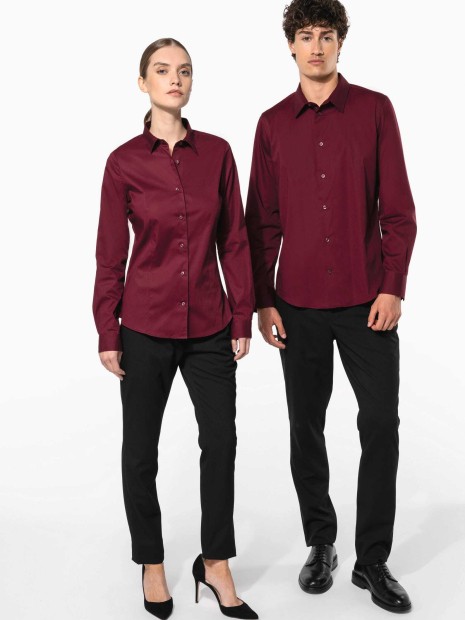 Chemises à personnaliser KARIBAN Chemise coton / élasthanne manches longues femme 