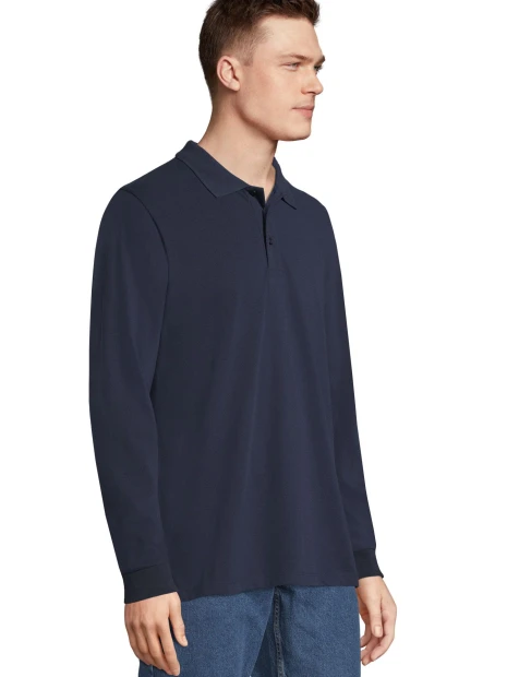 Polos à personnaliser SOL'S Unisex Long Sleeve Polycotton Polo Shirt 
