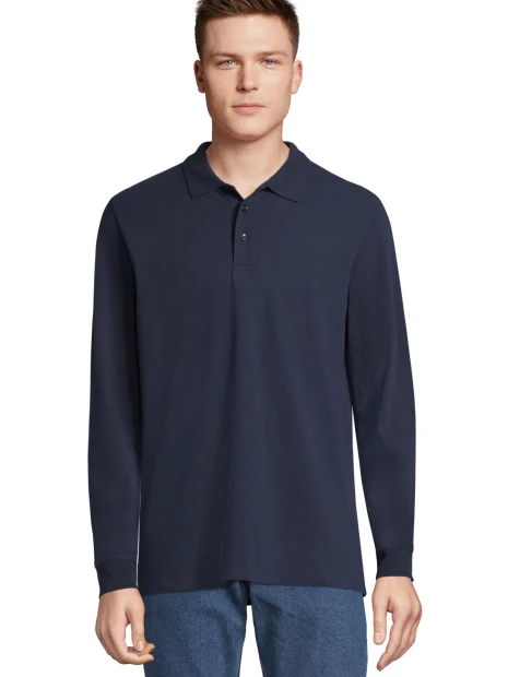 Polos à personnaliser SOL'S Unisex Long Sleeve Polycotton Polo Shirt 