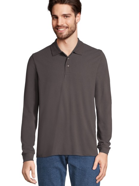 Polos à personnaliser SOL'S Unisex Long Sleeve Polycotton Polo Shirt 