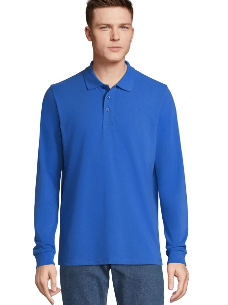 Polos à personnaliser SOL'S Unisex Long Sleeve Polycotton Polo Shirt 