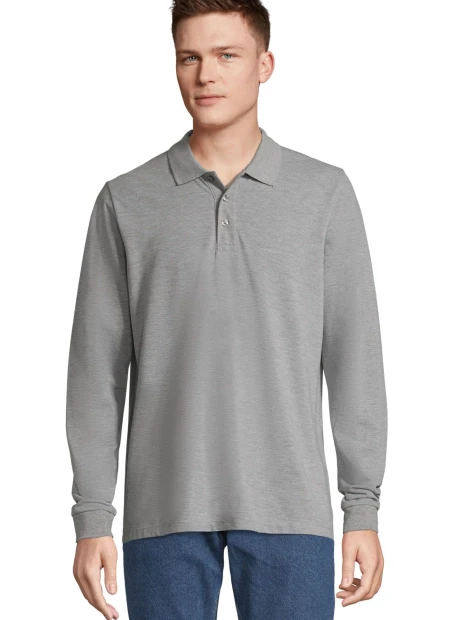 Polos à personnaliser SOL'S Unisex Long Sleeve Polycotton Polo Shirt 