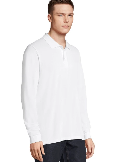 Polos à personnaliser SOL'S Unisex Long Sleeve Polycotton Polo Shirt 