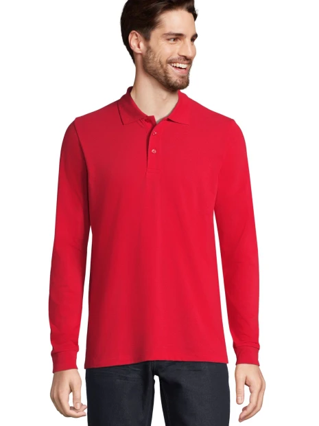 Polos à personnaliser SOL'S Unisex Long Sleeve Polycotton Polo Shirt 