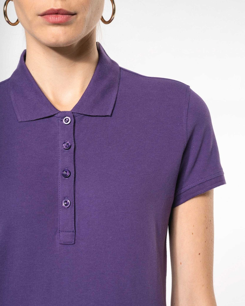 KARIBAN Dammen Kurzam Poloshirt aus Baumwollpiqué Poloshirts personalisierbar