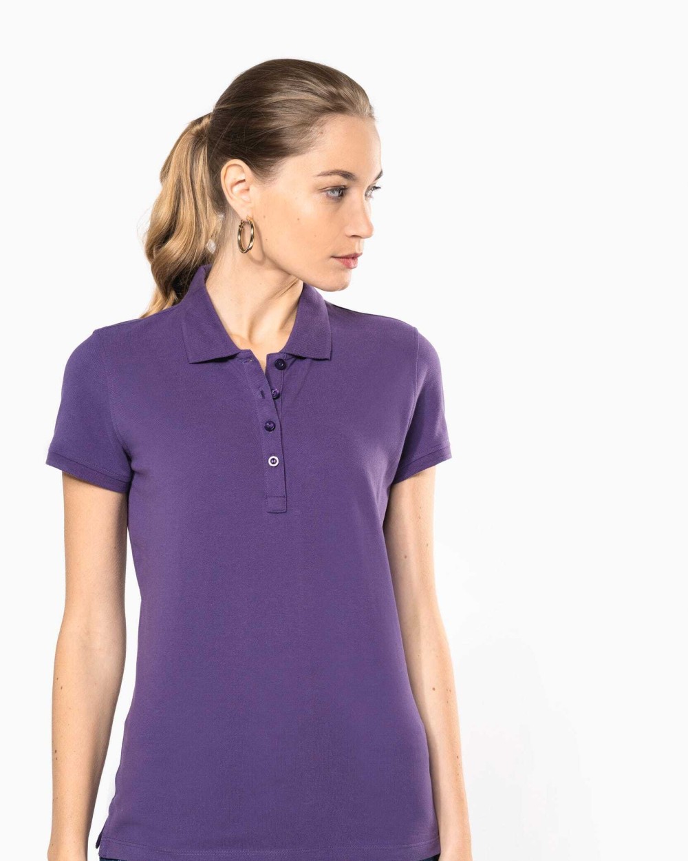 KARIBAN Dammen Kurzam Poloshirt aus Baumwollpiqué Poloshirts personalisierbar