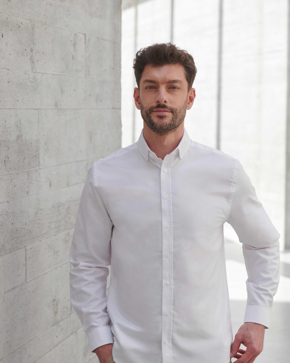 Hemden HENBURY Modern long sleeve Oxford shirt voor bedrukking &amp; borduring