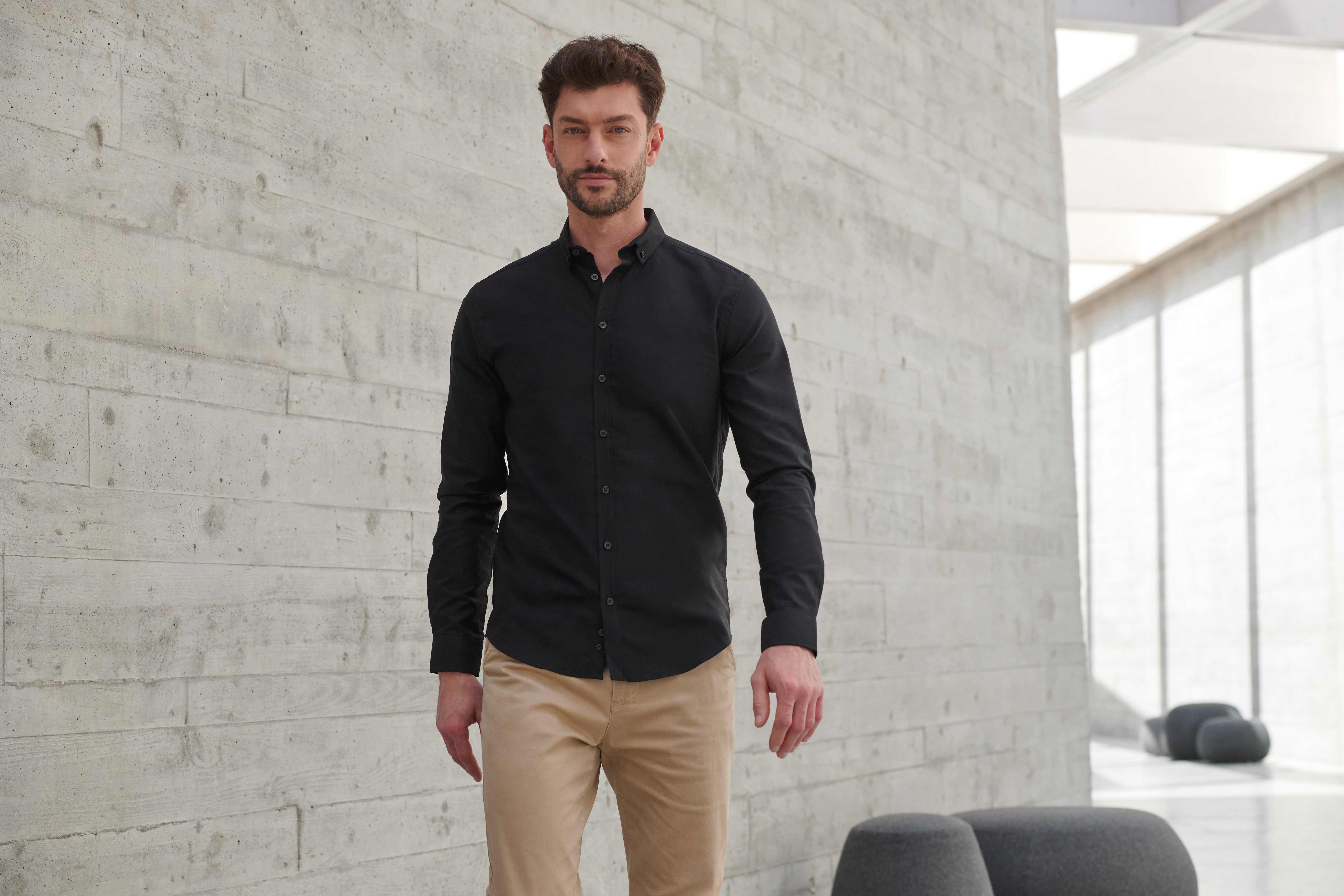 HENBURY Modern long sleeve Oxford shirt Hemden personalisierbar