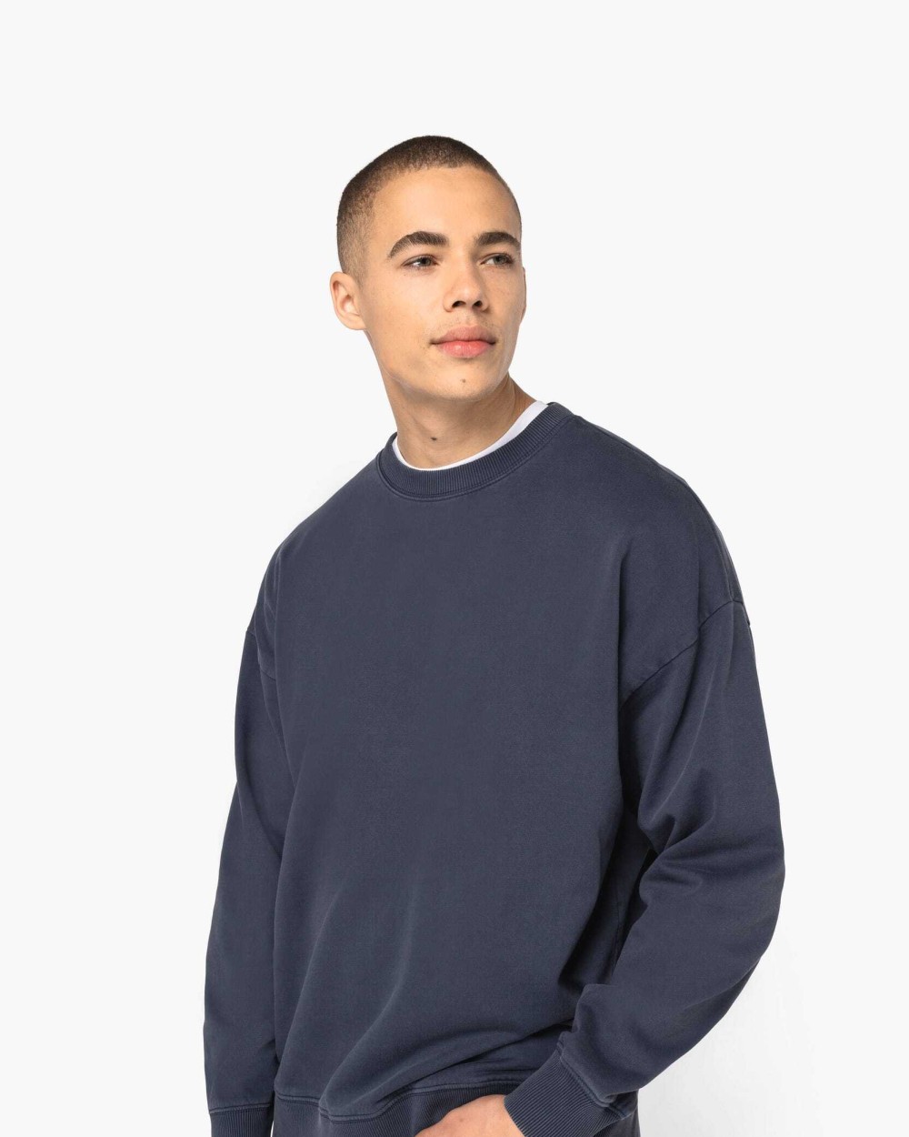 NATIVE SPIRIT Ausgewaschenes umweltfreundliches Oversize Unisex-Sweatshirt mit Rundhalsausschnitt Sweatshirts personalisierbar