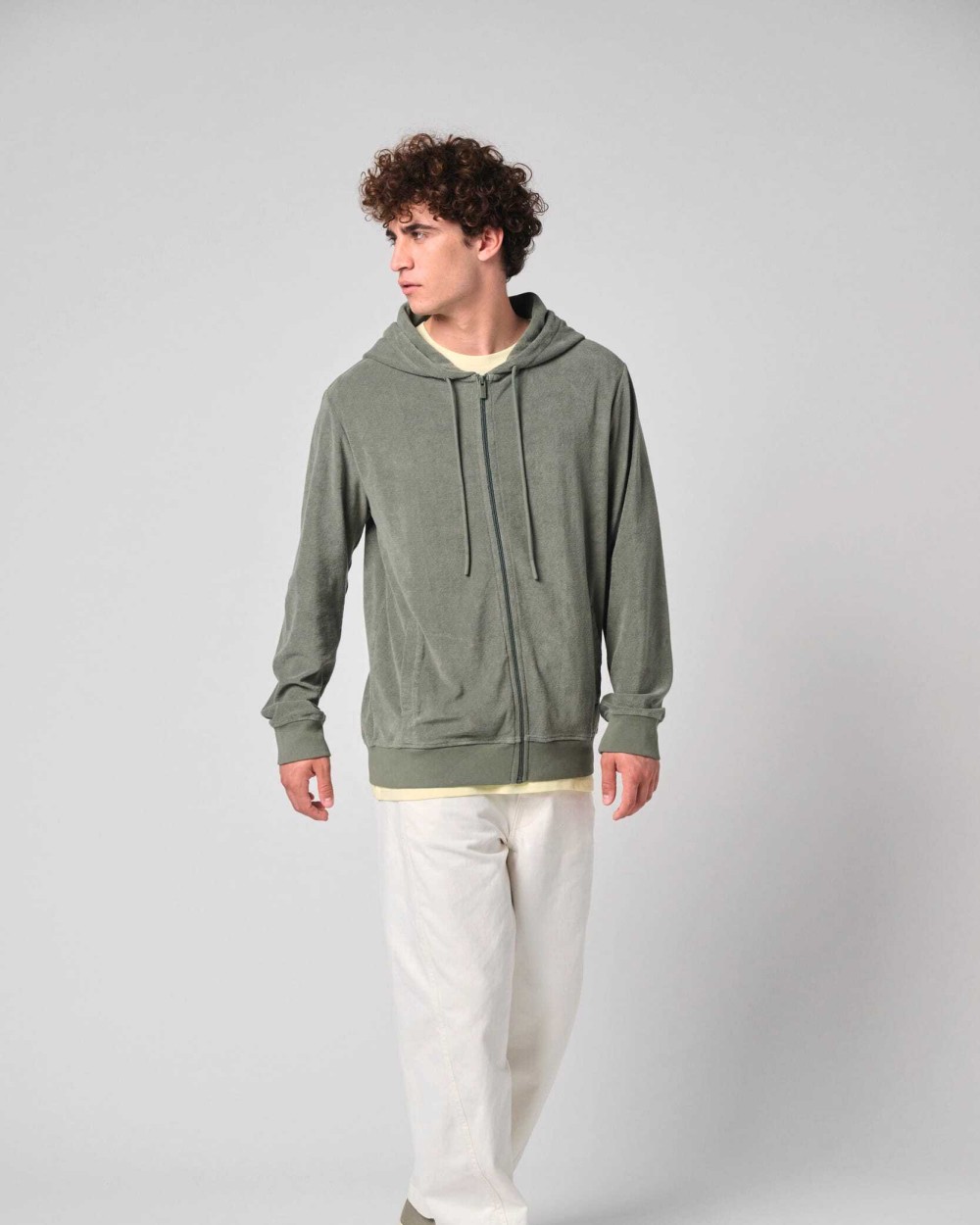 NATIVE SPIRIT Umweltfreundliches Kapuzensweatshirt aus Frottee mit Reißverschluss für Herren Sweatshirts personalisierbar