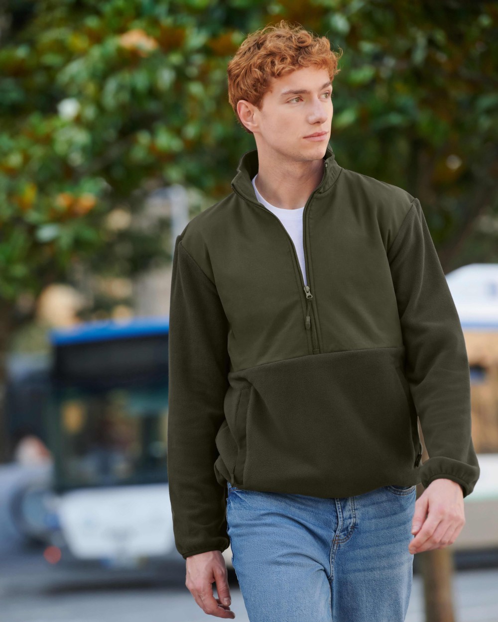 Laines polaires personnalisable FRONT ROW 1/2-zip en micropolaire