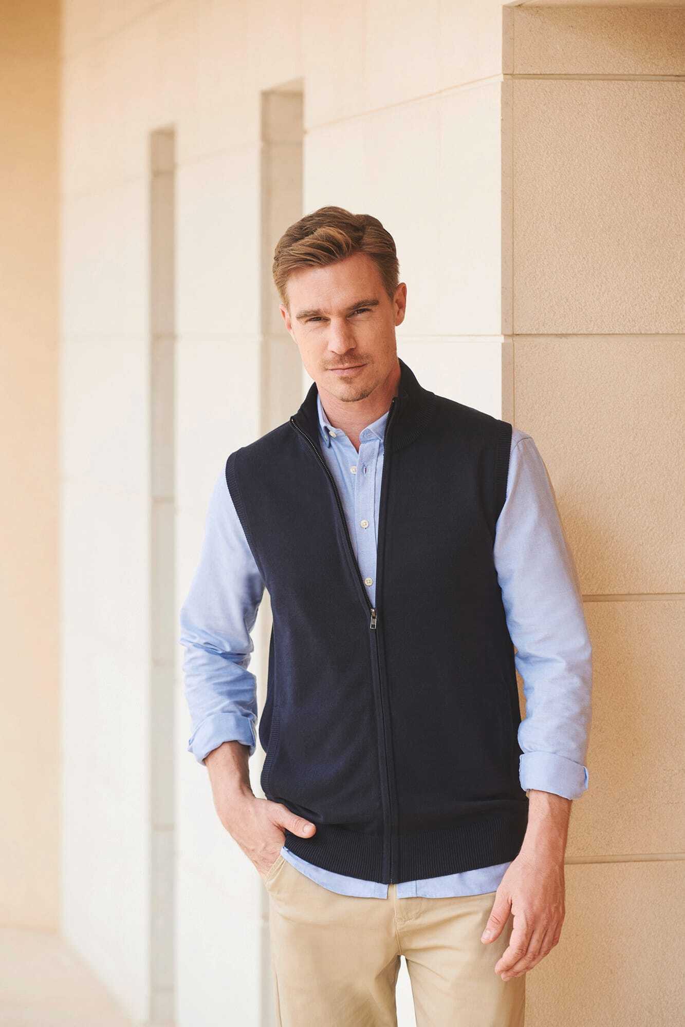 HENBURY Pullover ohne Ärmel mit Reißverschluss für Herren Sweatshirts personalisierbar