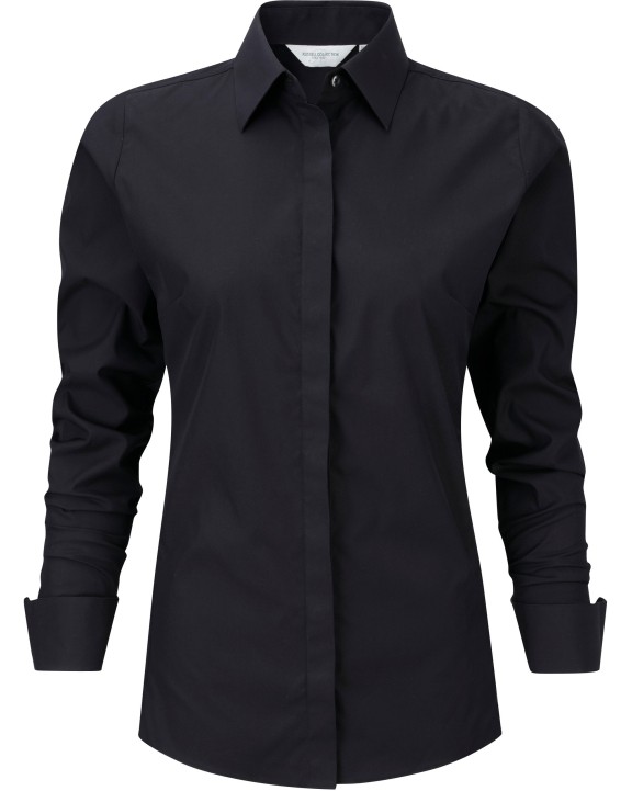 RUSSELL Ladies' Long Sleeve Ultimate Stretch Hemden personalisierbar