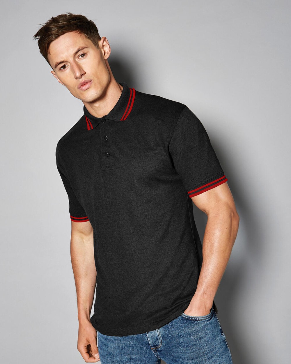 Polo's KUSTOM KIT Classic Fit Tipped Collar Polo voor bedrukking &amp; borduring