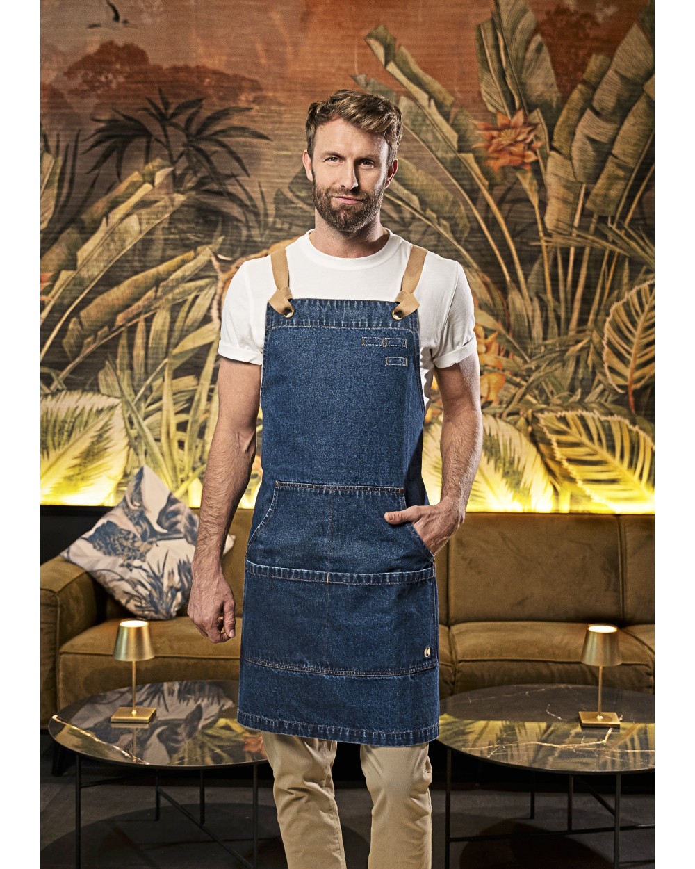 KARLOWSKY Bip Apron Denim Urban-Style Schürzen personalisierbar