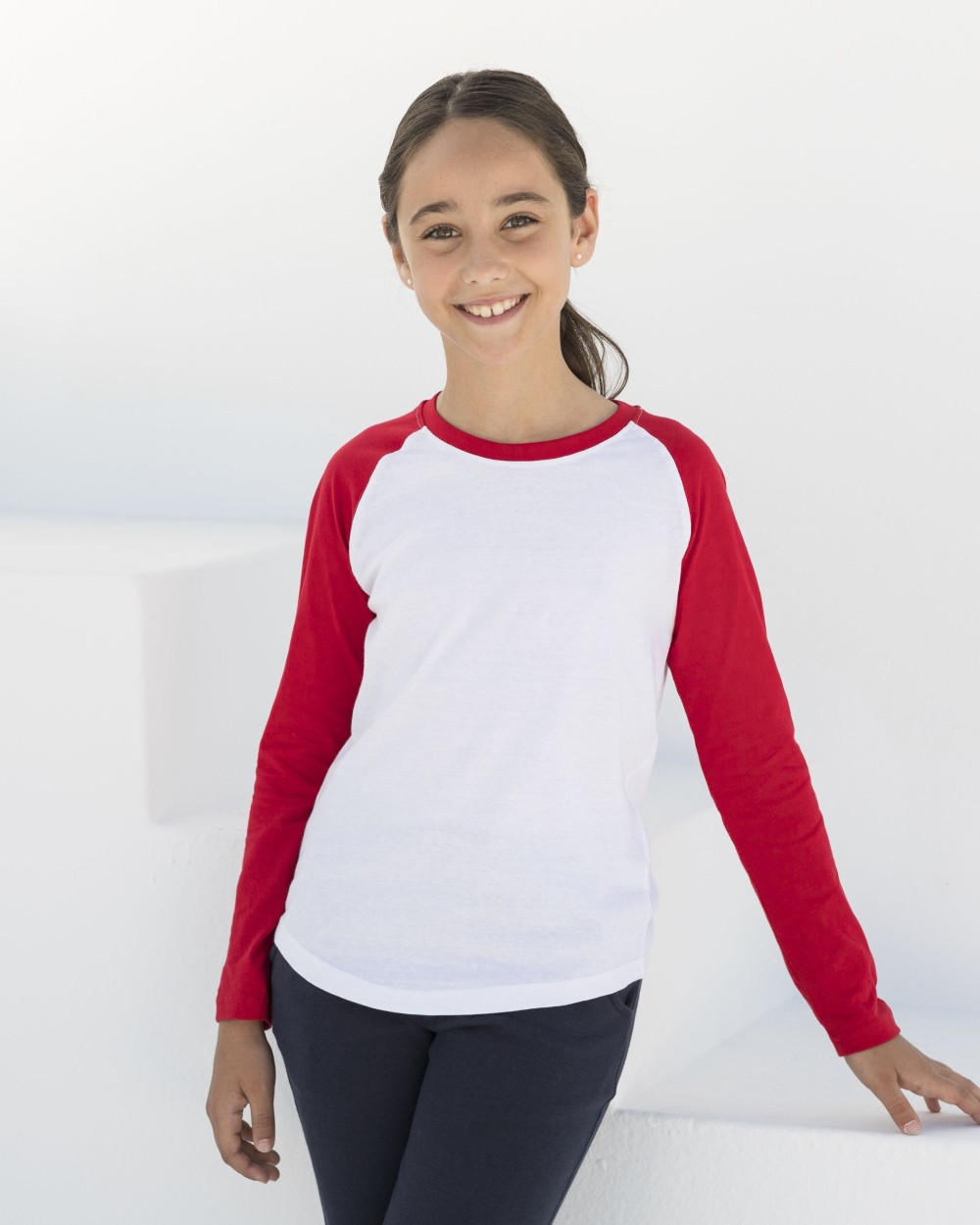 T-Shirts personnalisable SKINNIFIT KIDS' LONG SLEEVED BASEBALL T
