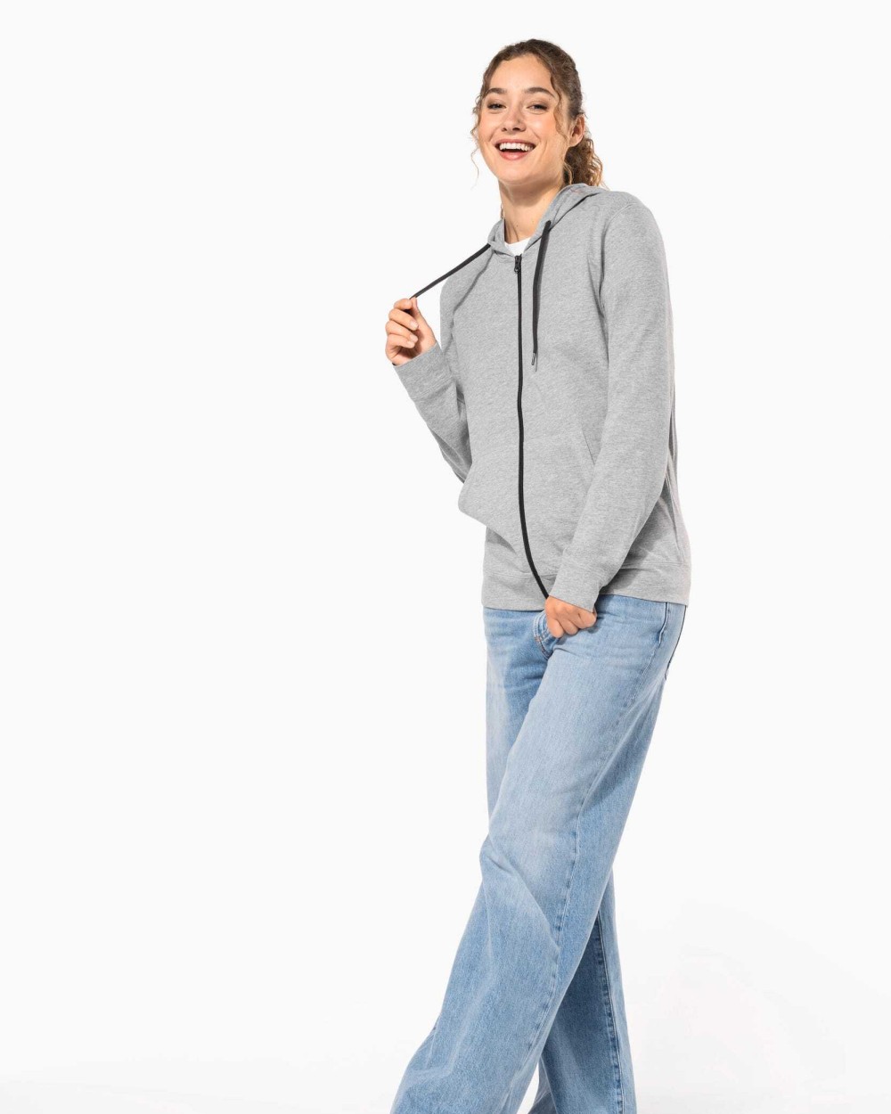 Sweaters & hoodies KARIBAN Licht katoenen sweatvest met capuchon voor bedrukking &amp; borduring