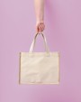NUTSHELL Jute canvas panel shopper Taschen personalisierbar
