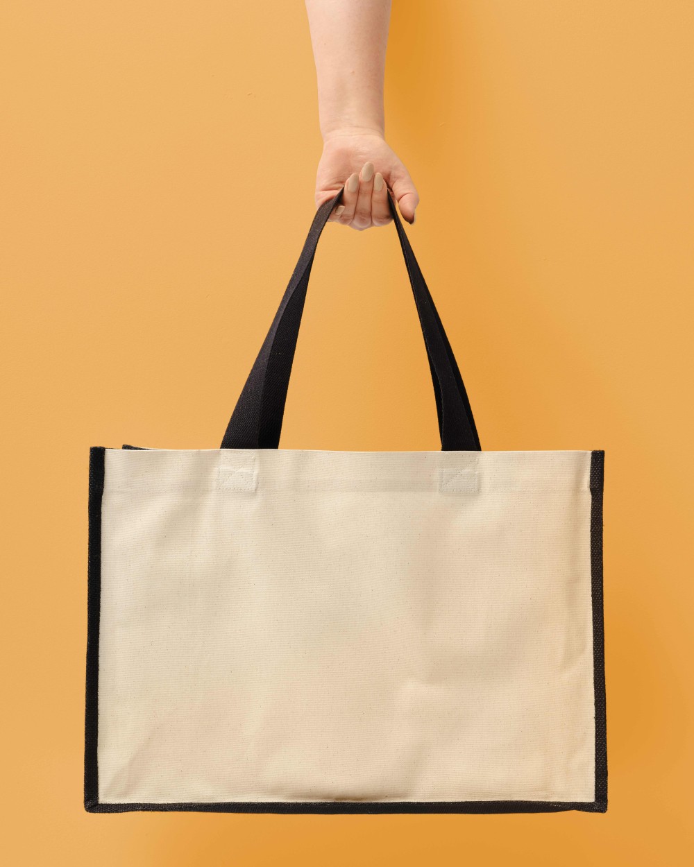 Tassen & Zakken NUTSHELL Jute canvas panel shopper voor bedrukking &amp; borduring