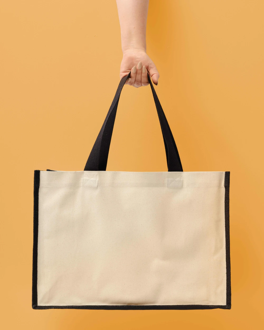 NUTSHELL Jute canvas panel shopper Taschen personalisierbar