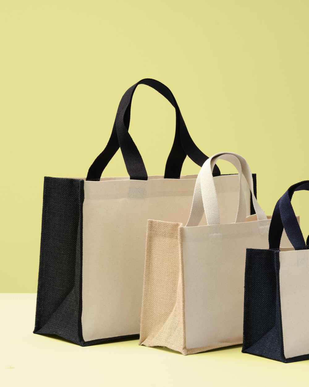 NUTSHELL Jute canvas panel shopper Taschen personalisierbar