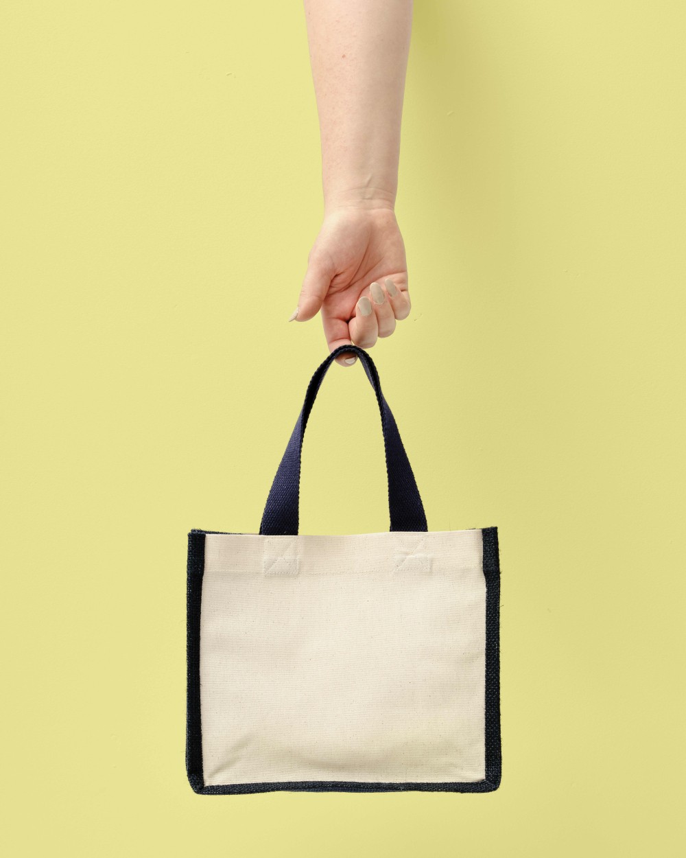 NUTSHELL Jute canvas panel shopper Taschen personalisierbar