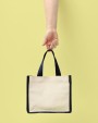 NUTSHELL Jute canvas panel shopper Taschen personalisierbar