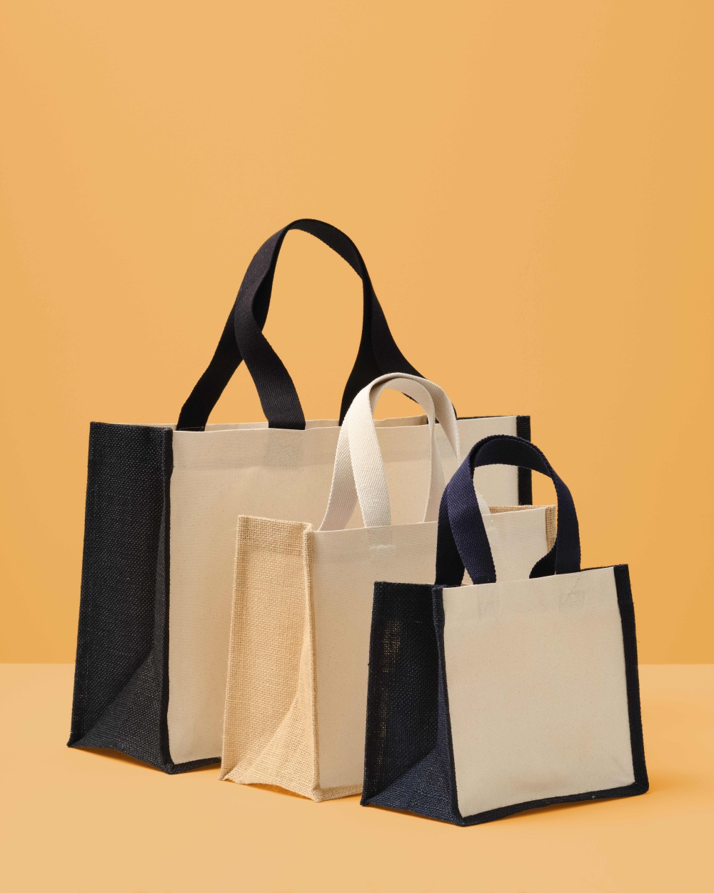 NUTSHELL Jute canvas panel shopper Taschen personalisierbar