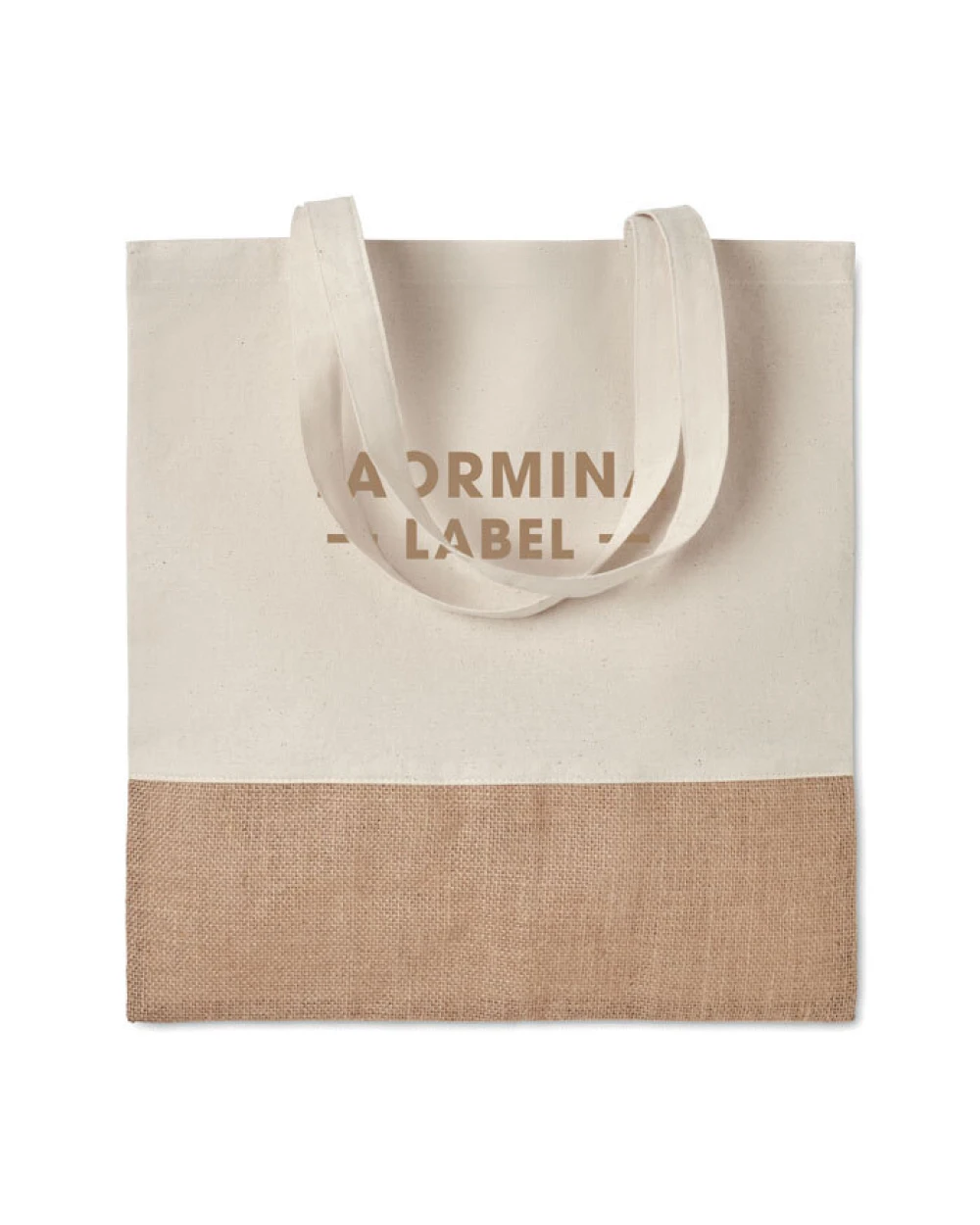 4DO Einkaufstasche mit Jutebesatz Taschen personalisierbar