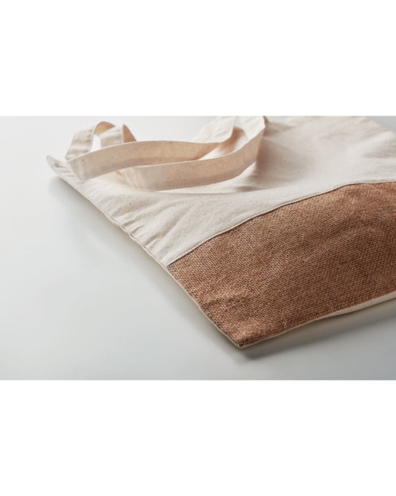 4DO Einkaufstasche mit Jutebesatz Taschen personalisierbar
