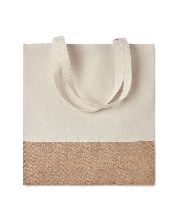 4DO Einkaufstasche mit Jutebesatz Taschen personalisierbar