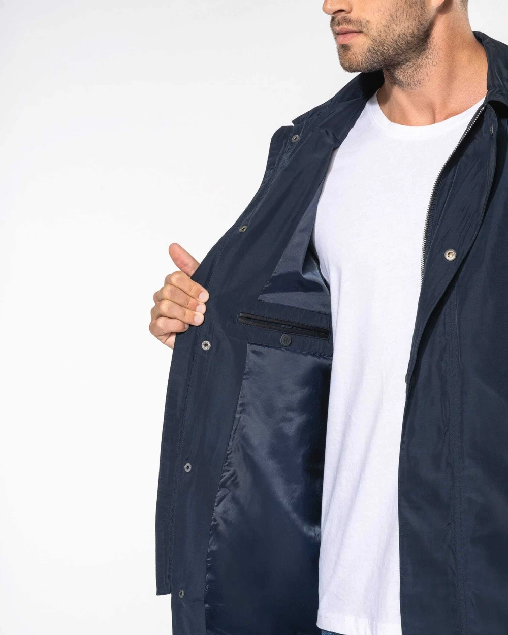 Jassen KARIBAN Lichte trenchcoat heren voor bedrukking &amp; borduring