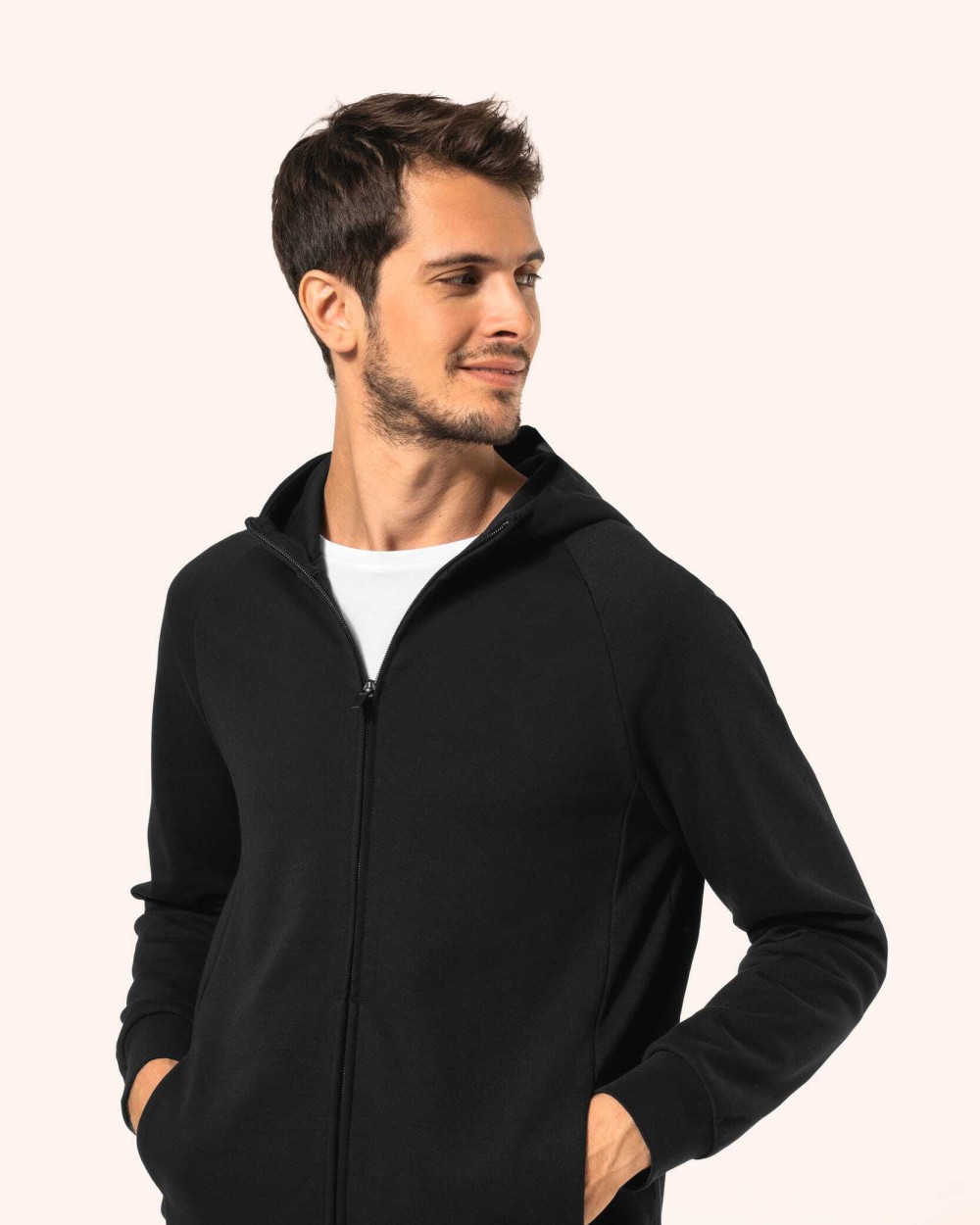 Sweaters & hoodies KARIBAN Herenjasje met rits en capuchon voor bedrukking &amp; borduring