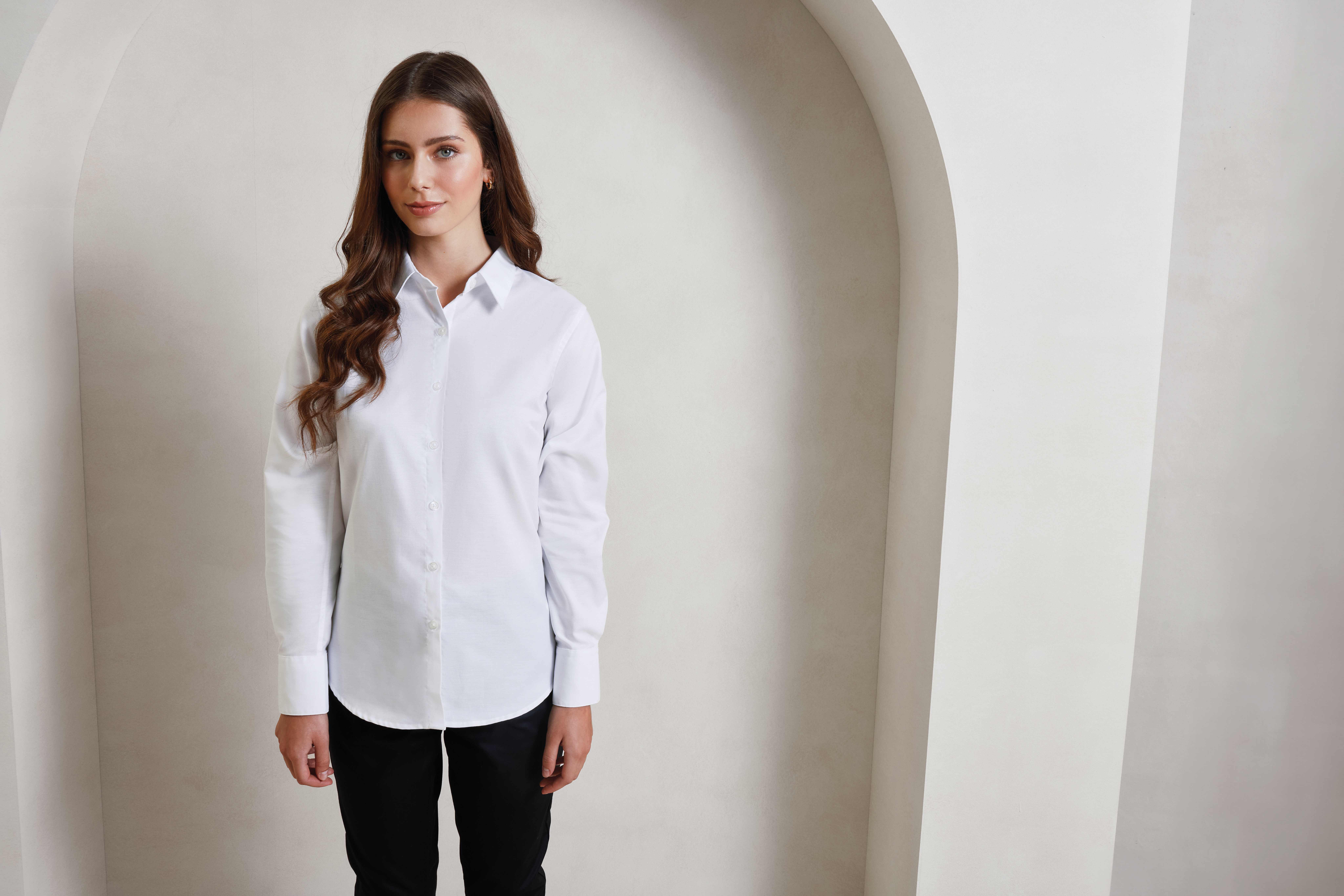 Chemises personnalisable PREMIER Chemise Oxford à manches longues Signature Femme