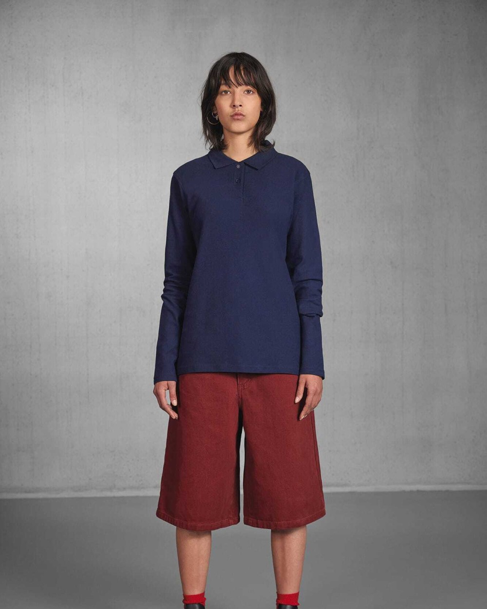 Polo's B&C ID.001 Ladies' long-sleeve polo shirt voor bedrukking &amp; borduring