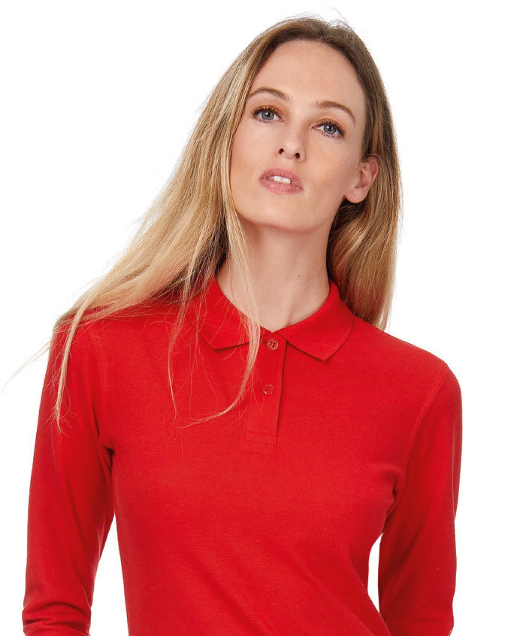 B&C ID.001 Ladies' long-sleeved polo shirt Poloshirts personalisierbar