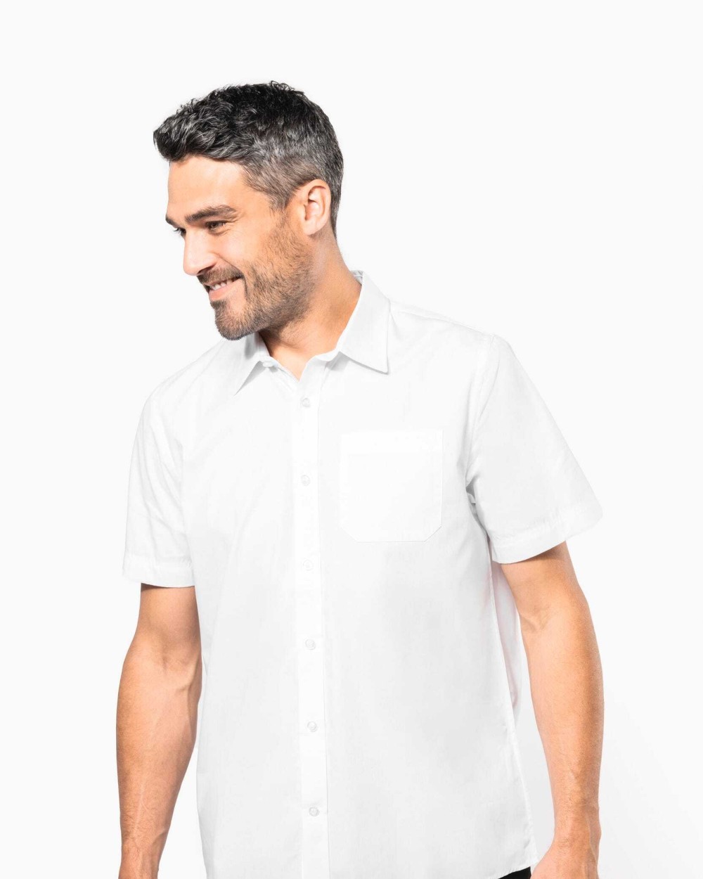 Hemden KARIBAN Heren poplin overhemd korte mouwen voor bedrukking &amp; borduring