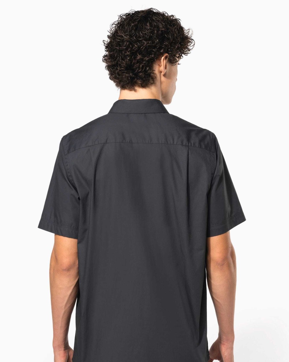 Hemden KARIBAN Heren poplin overhemd korte mouwen voor bedrukking &amp; borduring