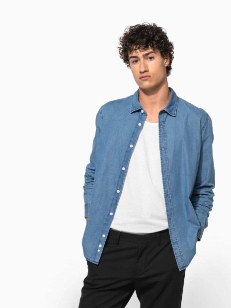Chemises à personnaliser KARIBAN Chemise denim homme 
