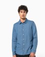 Hemden KARIBAN Herenoverhemd Denim voor bedrukking &amp; borduring