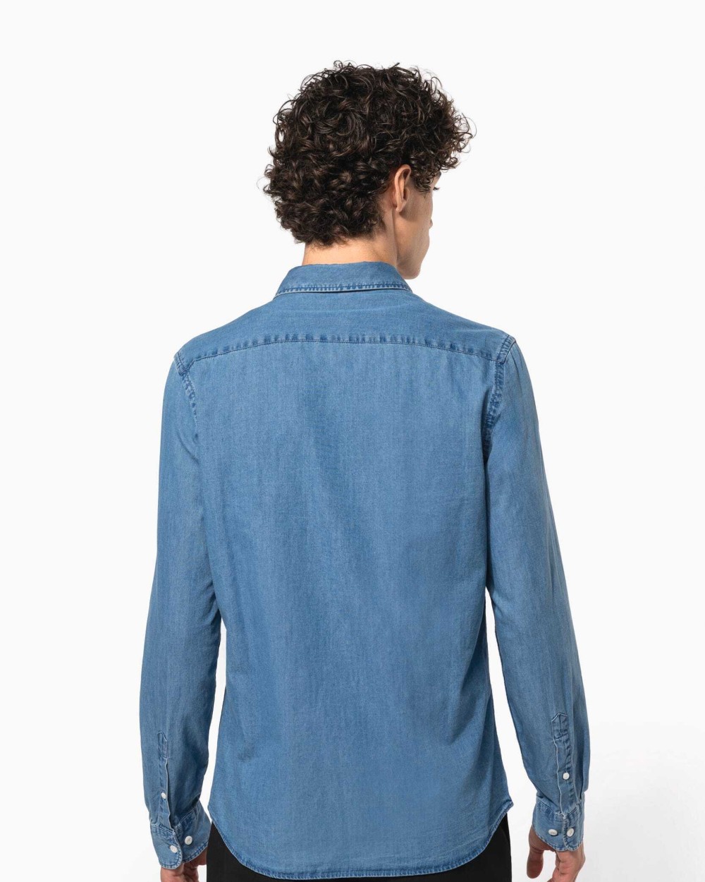KARIBAN Herren Denimhemd Hemden personalisierbar