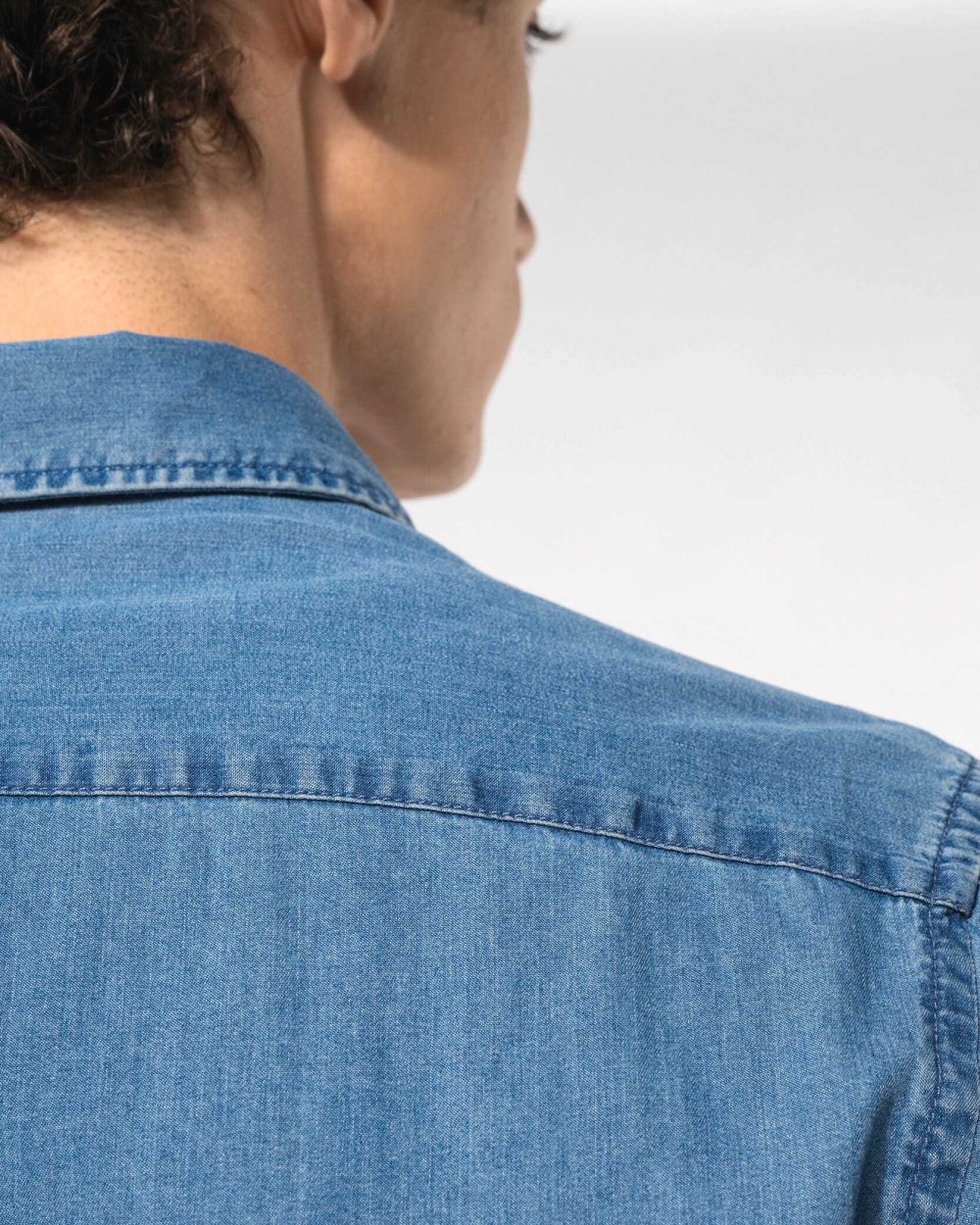 Hemden KARIBAN Herenoverhemd Denim voor bedrukking &amp; borduring