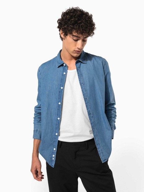 Chemises à personnaliser KARIBAN Chemise denim homme 