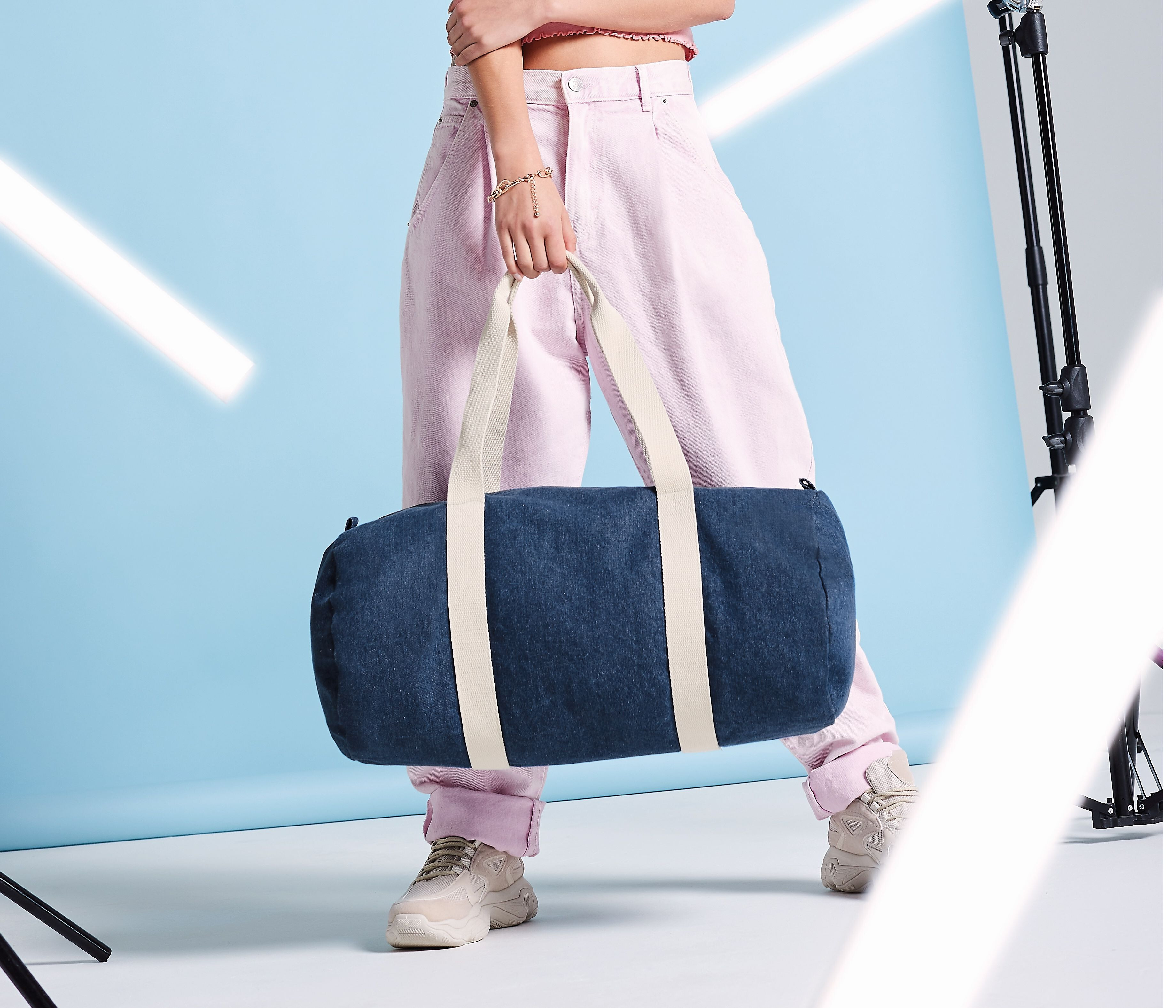 Sacs & Bagagerie personnalisable BAG BASE DENIM BARREL BAG