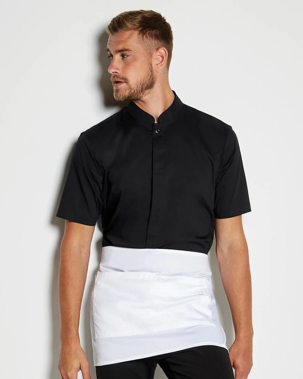 Hemden KUSTOM KIT Tailored Fit Mandarin Collar Shirt SSL voor bedrukking &amp; borduring